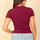 Ribbed Round Neck Short Sleeve Top