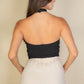 Ribbed Halter Neck Backless Top