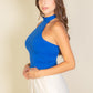 Ribbed Halter Neck Backless Top
