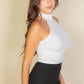 Ribbed Halter Neck Backless Top