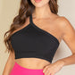 One Shoulder Ribbed Cropped Top