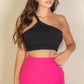One Shoulder Ribbed Cropped Top