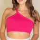 One Shoulder Ribbed Cropped Top