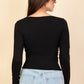Square Neck Long Sleeve Top