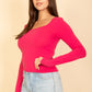 Square Neck Long Sleeve Top