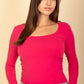 Square Neck Long Sleeve Top