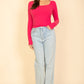 Square Neck Long Sleeve Top