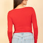 Square Neck Long Sleeve Top