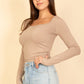 Square Neck Long Sleeve Top