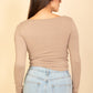 Square Neck Long Sleeve Top