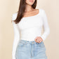 Square Neck Long Sleeve Top