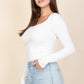 Square Neck Long Sleeve Top