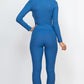 Ribbed Mock Neck Long Sleeve Top & Leggings Set