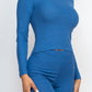 Ribbed Mock Neck Long Sleeve Top & Leggings Set