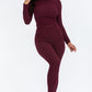 Ribbed Mock Neck Long Sleeve Top & Leggings Set