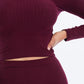 Ribbed Mock Neck Long Sleeve Top & Leggings Set