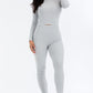 Ribbed Mock Neck Long Sleeve Top & Leggings Set