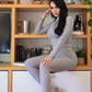 Ribbed Mock Neck Long Sleeve Top & Leggings Set