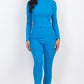 Ribbed Mock Neck Long Sleeve Top & Leggings Set