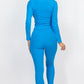 Ribbed Mock Neck Long Sleeve Top & Leggings Set