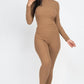 Ribbed Mock Neck Long Sleeve Top & Leggings Set