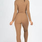 Ribbed Mock Neck Long Sleeve Top & Leggings Set