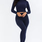 Ribbed Mock Neck Long Sleeve Top & Leggings Set