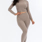 Ribbed Mock Neck Long Sleeve Top & Leggings Set