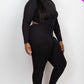 Ribbed Mock Neck Long Sleeve Top & Leggings Set