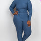Ribbed Mock Neck Long Sleeve Top & Leggings Set