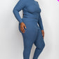 Ribbed Mock Neck Long Sleeve Top & Leggings Set