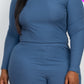 Ribbed Mock Neck Long Sleeve Top & Leggings Set