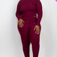 Ribbed Mock Neck Long Sleeve Top & Leggings Set