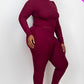 Ribbed Mock Neck Long Sleeve Top & Leggings Set