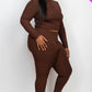 Ribbed Mock Neck Long Sleeve Top & Leggings Set
