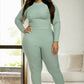 Ribbed Mock Neck Long Sleeve Top & Leggings Set