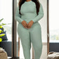 Ribbed Mock Neck Long Sleeve Top & Leggings Set