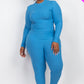 Ribbed Mock Neck Long Sleeve Top & Leggings Set