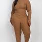Ribbed Mock Neck Long Sleeve Top & Leggings Set