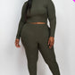 Ribbed Mock Neck Long Sleeve Top & Leggings Set