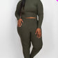 Ribbed Mock Neck Long Sleeve Top & Leggings Set