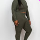 Ribbed Mock Neck Long Sleeve Top & Leggings Set