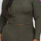 Ribbed Mock Neck Long Sleeve Top & Leggings Set