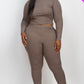 Ribbed Mock Neck Long Sleeve Top & Leggings Set