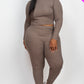 Ribbed Mock Neck Long Sleeve Top & Leggings Set