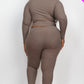 Ribbed Mock Neck Long Sleeve Top & Leggings Set