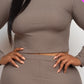 Ribbed Mock Neck Long Sleeve Top & Leggings Set