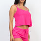 Ribbed Strappy Top & Shorts Set
