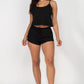 Ribbed Strappy Top & Shorts Set