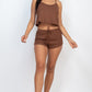 Ribbed Strappy Top & Shorts Set